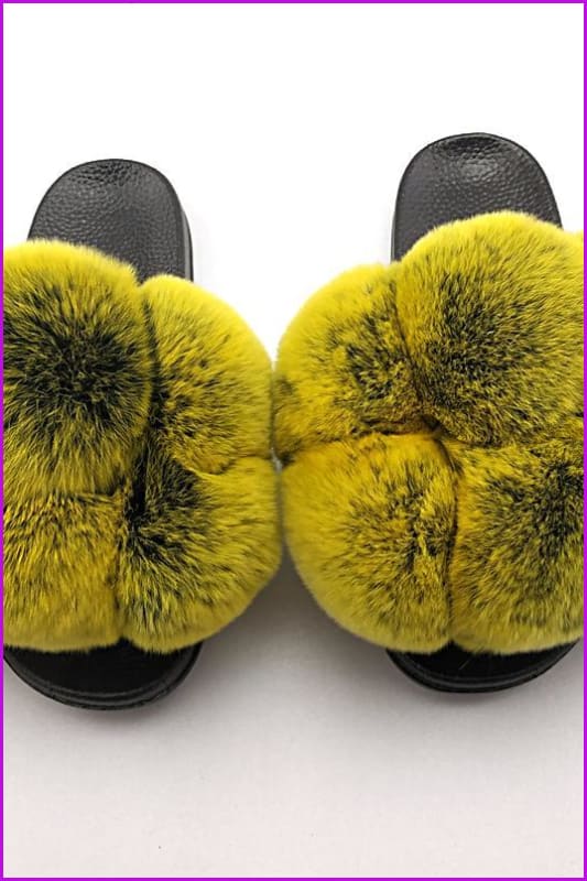 {5-7 days wait for make} New Fluffy Rabbit Balls Slides F838 - Furdela