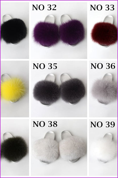 {5-7 days wait for make} Silver Sole Fluffy Fur Slides F956 - Furdela