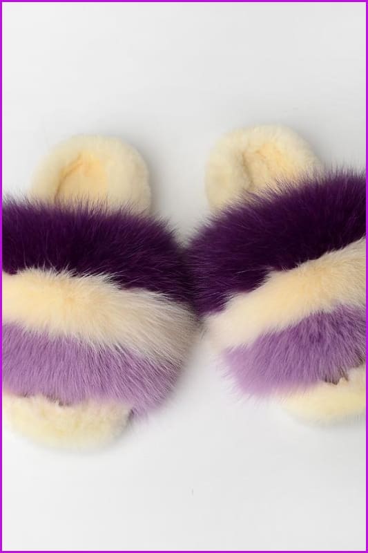 {5-7 days wait for make} Warm Winter Super Fluffy Fur Slides F1249 - Furdela