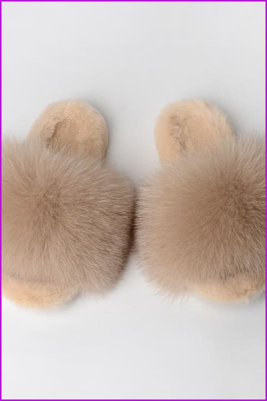 {5-7 days wait for make} Warm Winter Super Fluffy Fur Slides F1249 - Furdela