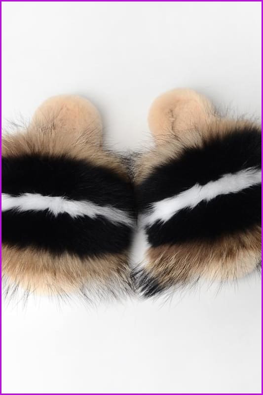 {5-7 days wait for make} Warm Winter Super Fluffy Fur Slides F1249 - Furdela