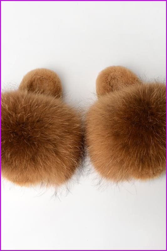 {5-7 days wait for make} Warm Winter Super Fluffy Fur Slides F1249 - Furdela