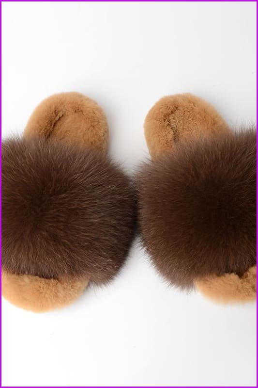 {5-7 days wait for make} Warm Winter Super Fluffy Fur Slides F1249 - Furdela