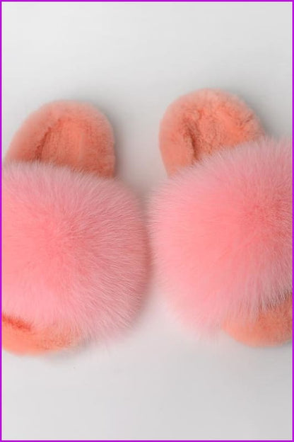 {5-7 days wait for make} Warm Winter Super Fluffy Fur Slides F1249 - Furdela