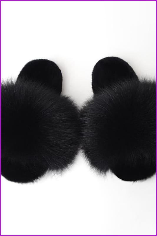 {5-7 days wait for make} Warm Winter Super Fluffy Fur Slides F1249 - Furdela