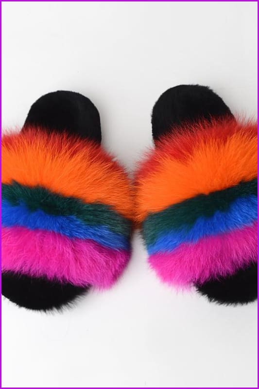 {5-7 days wait for make} Warm Winter Super Fluffy Fur Slides F1249 - Furdela