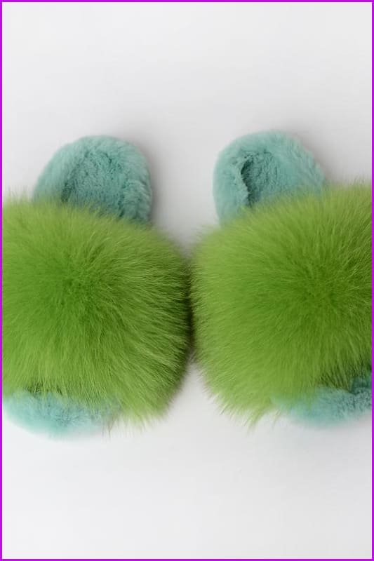 {5-7 days wait for make} Warm Winter Super Fluffy Fur Slides F1249 - Furdela