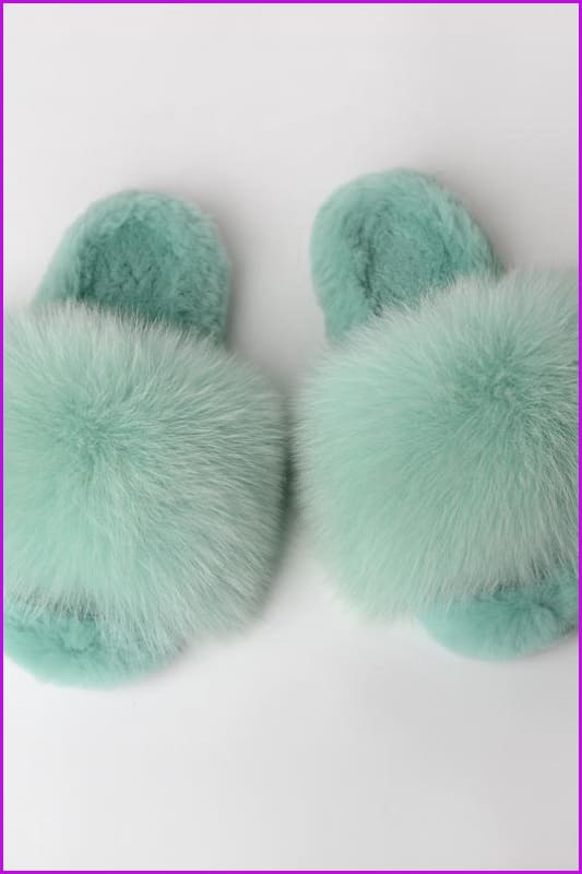 {5-7 days wait for make} Warm Winter Super Fluffy Fur Slides F1249 - Furdela