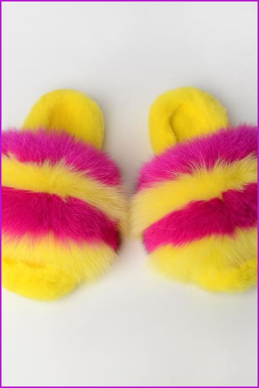 {5-7 days wait for make} Warm Winter Super Fluffy Fur Slides F1249 - Furdela