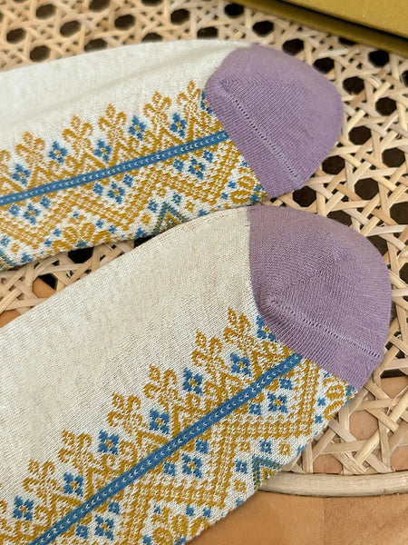 5 Pairs Women Vintage Lacework Cotton Socks Ada Fashion