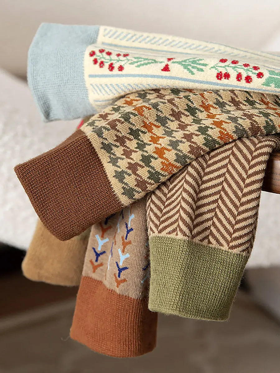 5 Pairs Women Vintage Warm Socks Ada Fashion