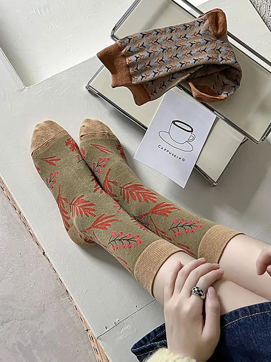 5 Pairs Women Vintage Warm Socks Ada Fashion