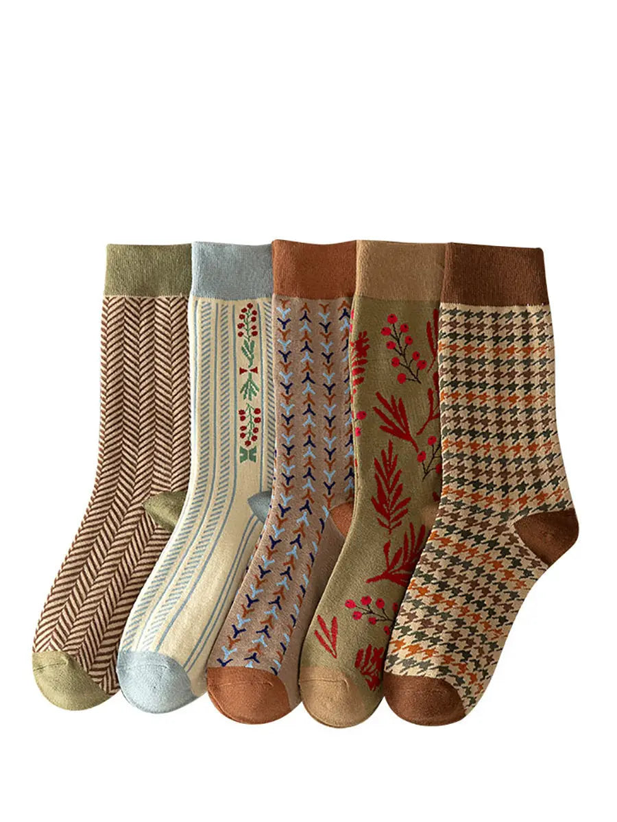 5 Pairs Women Vintage Warm Socks Ada Fashion