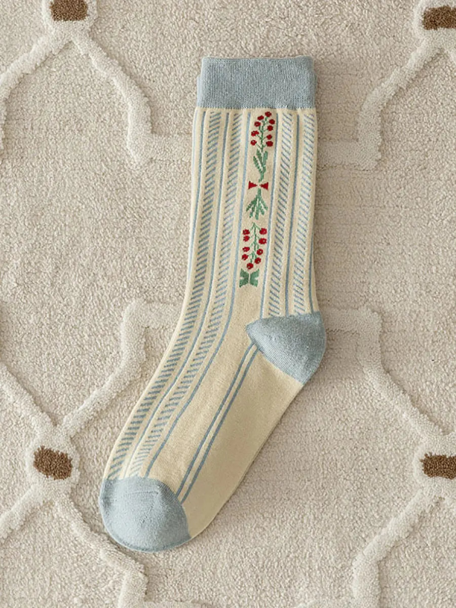 5 Pairs Women Vintage Warm Socks Ada Fashion