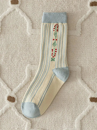 5 Pairs Women Vintage Warm Socks Ada Fashion