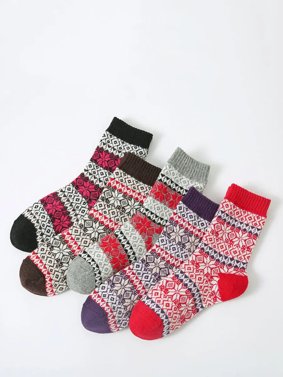 5 Pairs Women Winter Thicken Socks Ada Fashion