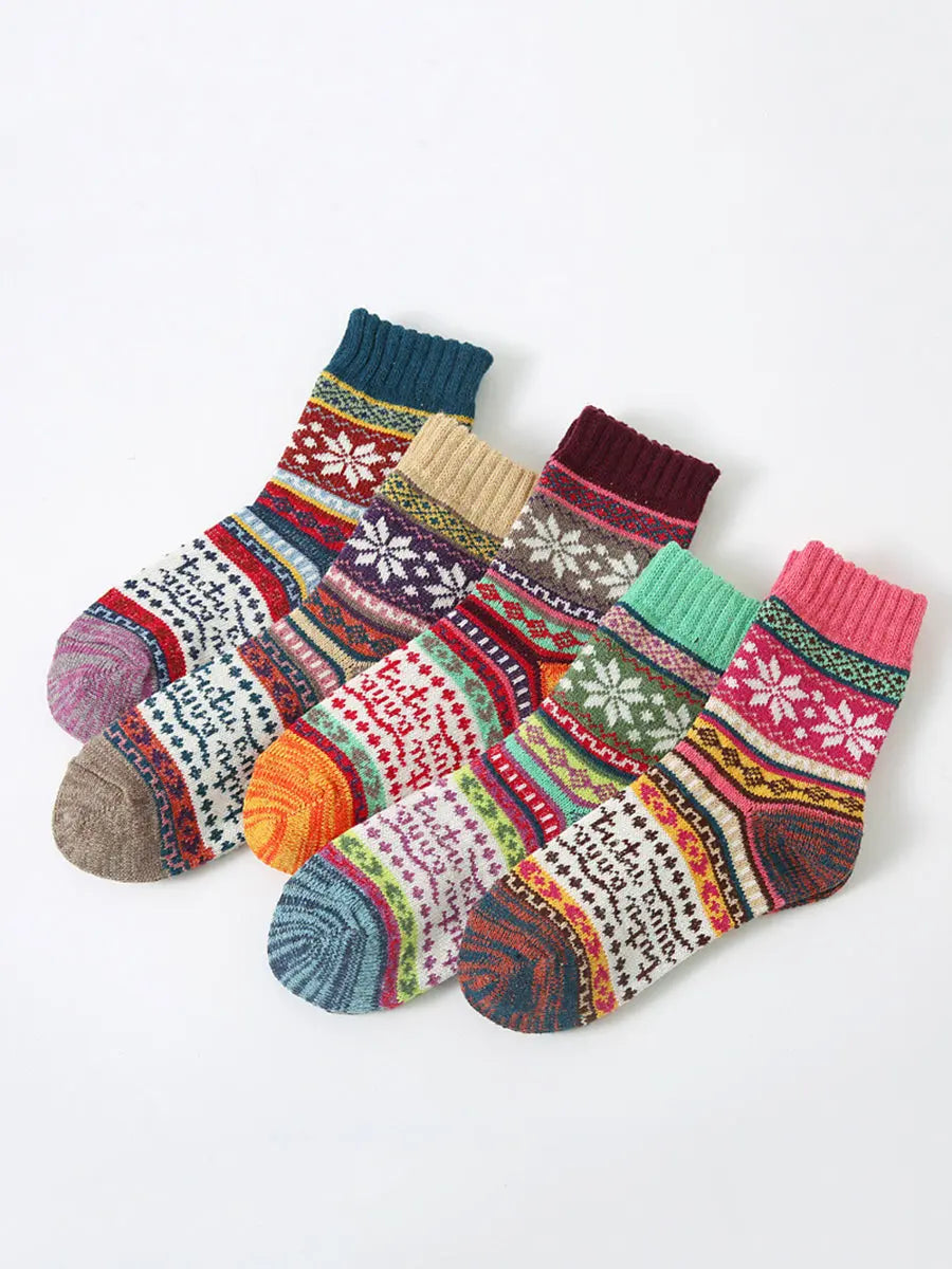 5 Pairs Women Winter Thicken Socks Ada Fashion