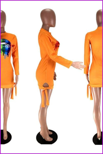 5 Colors Big Mouth Jumper Dress F316 - Furdela