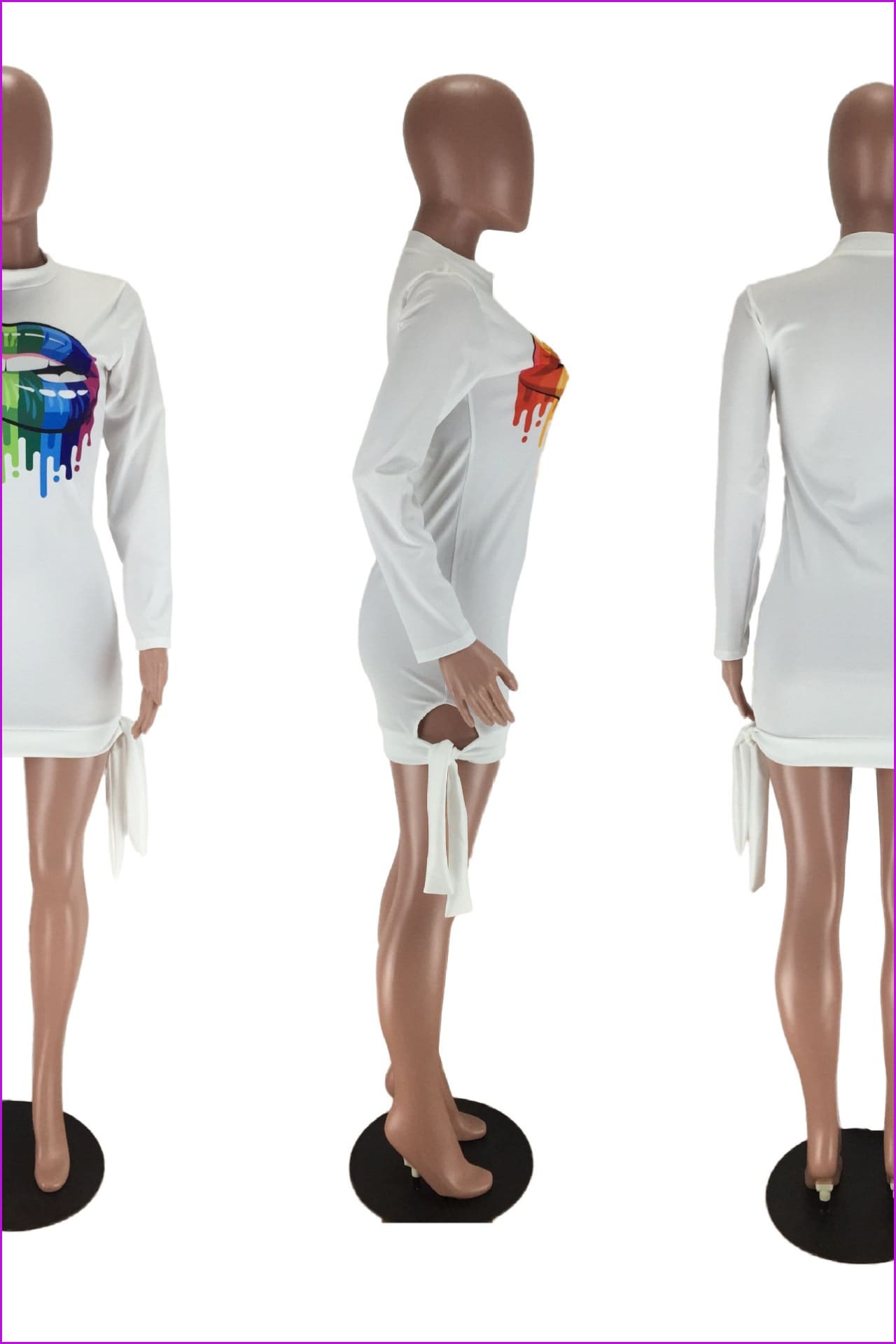 5 Colors Big Mouth Jumper Dress F316 - Furdela