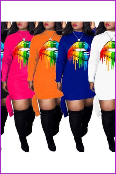 5 Colors Big Mouth Jumper Dress F316 - Furdela