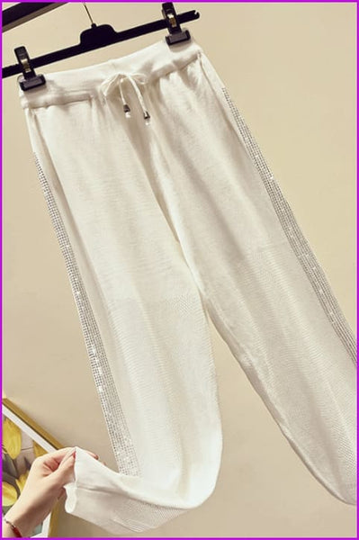 5 Colors Black White Orange Green Yellow Bling Pants F131 - Furdela