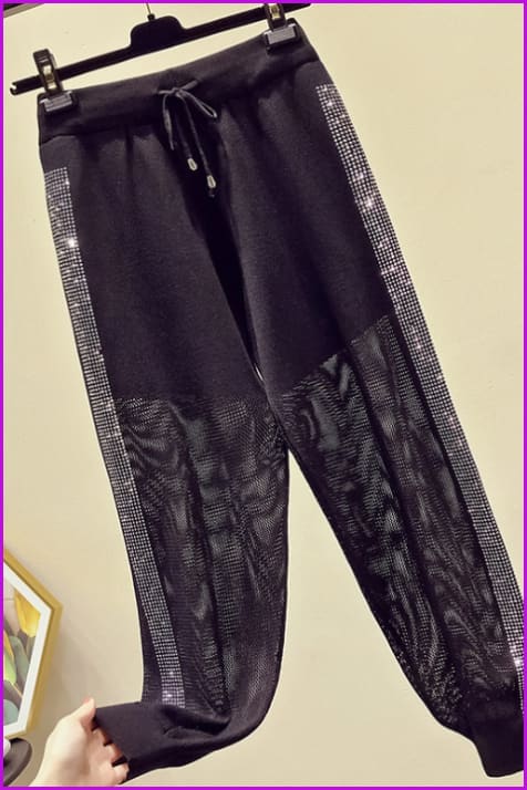 5 Colors Black White Orange Green Yellow Bling Pants F131 - Furdela