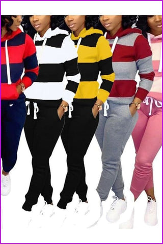 5 Colors Casual Hoodie And Pants Set F275 - Furdela