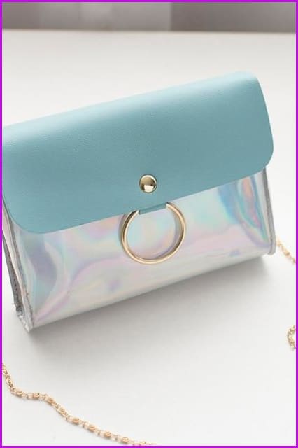 5 Colors Hologram Chain Cross Body Bag F679 - Furdela