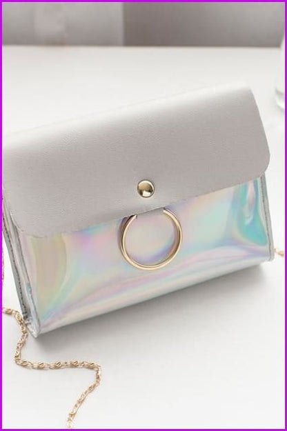 5 Colors Hologram Chain Cross Body Bag F679 - Furdela