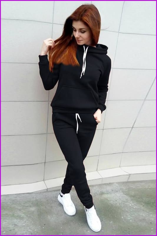 5 Colors Two Piece Hooded Sweatshirt Sets F243 - Furdela