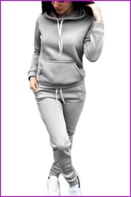 5 Colors Two Piece Hooded Sweatshirt Sets F243 - Furdela