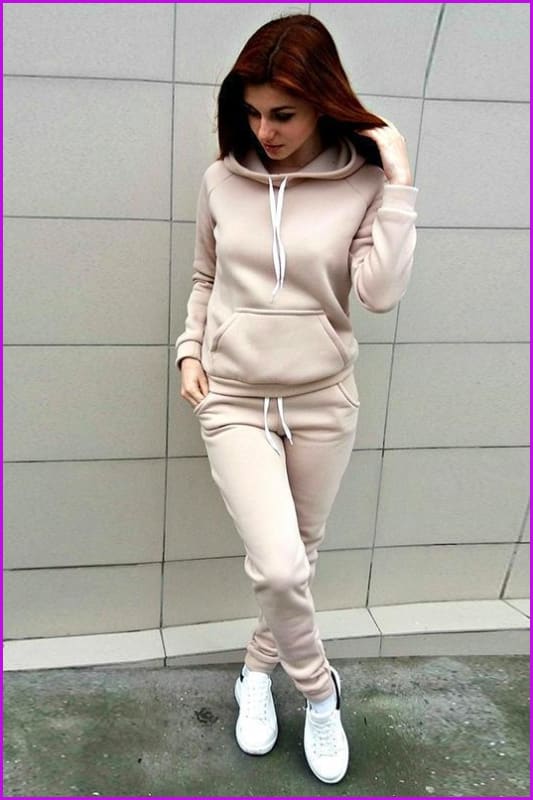 5 Colors Two Piece Hooded Sweatshirt Sets F243 - Furdela