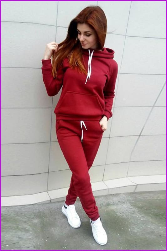 5 Colors Two Piece Hooded Sweatshirt Sets F243 - Furdela