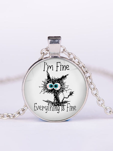 JFN I&#x27;M FINE Graffiti Time Jewel Necklace  QI117