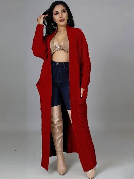 Long Length Cable Knit Cardigan TF8521 Furdela