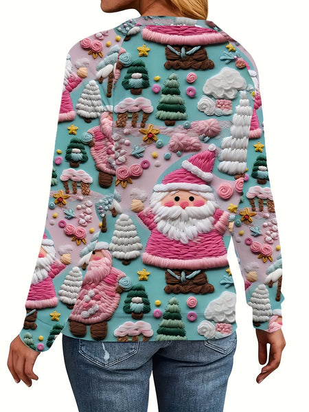 Christmas Allover Print Pullover Sweatshirt ED5012 Furdela