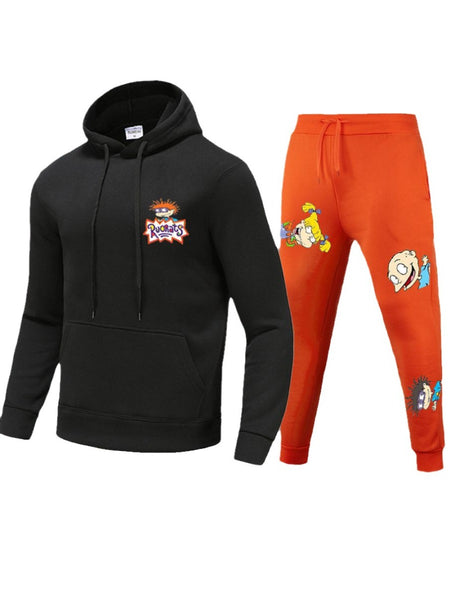 Plus Size Cartoon Letter Print Drawstring Sweatpants AT9018