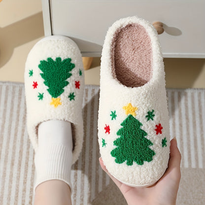 Christmas Tree Pattern Fuzzy Slippers DR6521 Furdela