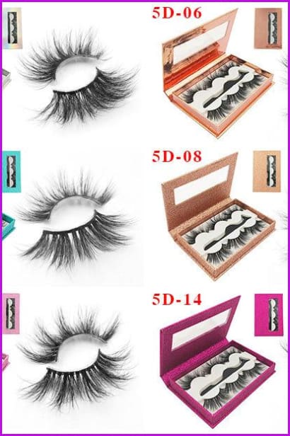 5D Mink Lashes 3 Pairs with a Tweezer Set F568 - Furdela