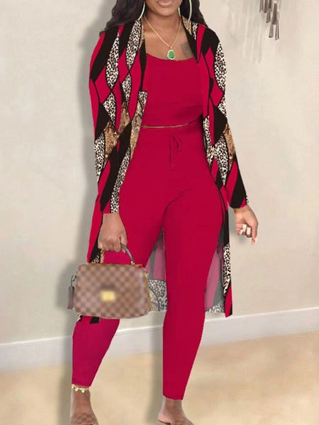 Cami Geometric Print Drawstring Three Piece Pants Set BO5084 Furdela