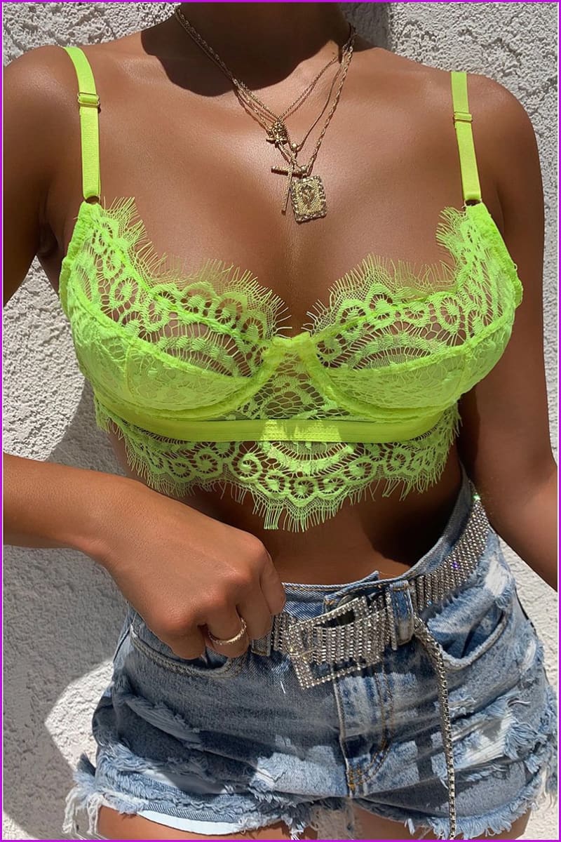 6 Colors Lace Crop Top F249 - Furdela