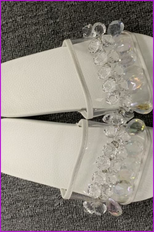 6 Colors Summer Crystal Flat Slippers F065 - Furdela