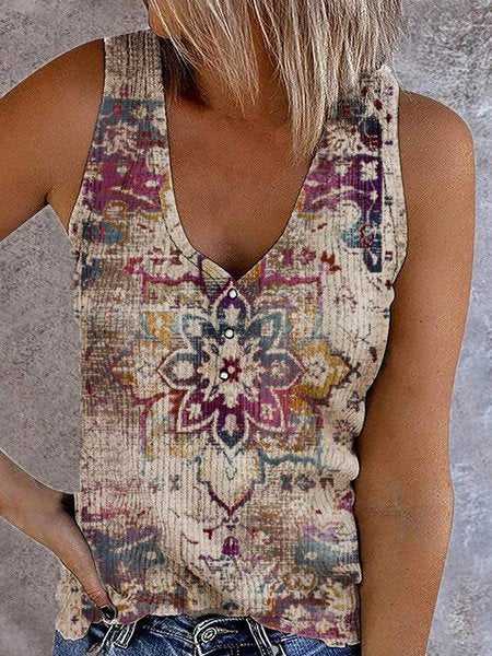 Women's Fashionable ethnic pattern printing vest AT10035