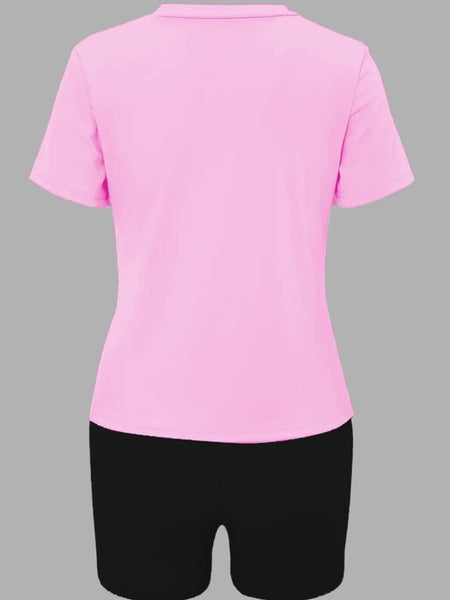 Nope Not Today Letter Print Shorts Set AR5010