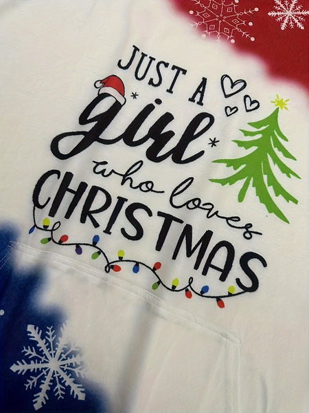 Christmas Tree Print Drawstring Hoodie LK9176 Furdela