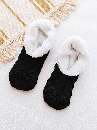 Woolen Twist Pattern Coral Fleece Socks Floor Socks Autumn Winter Warm Accessories VT30