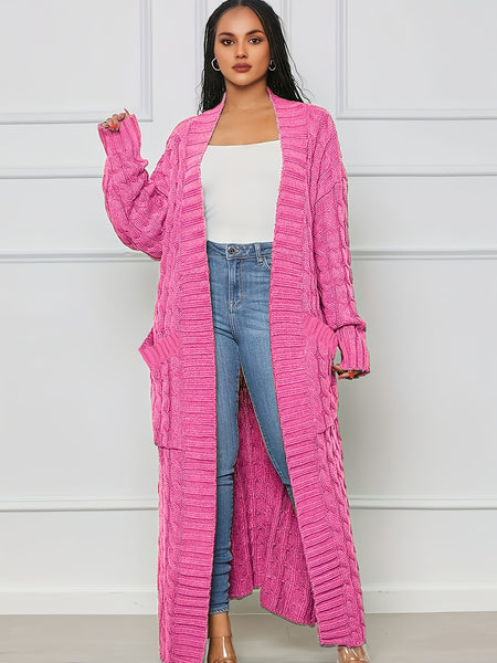 Long Length Cable Knit Cardigan TF8521 Furdela