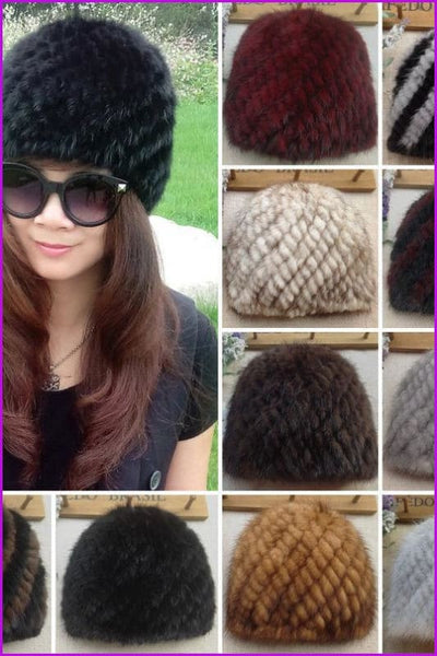 7 Colors Mink Fur Hat - Furdela
