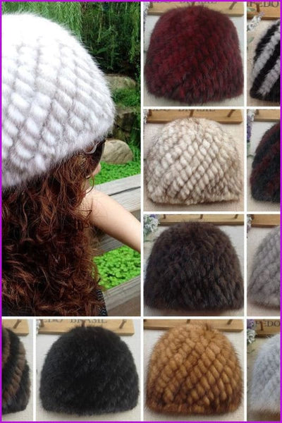 7 Colors Mink Fur Hat - Furdela