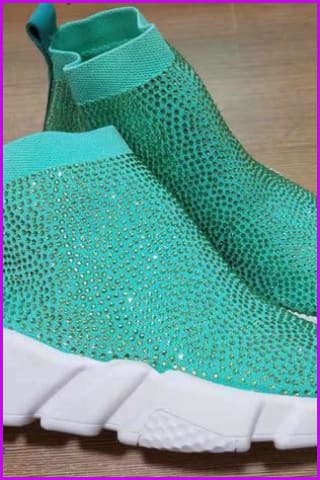 7 Colors Rhinestone Crystal Sock Boots Sneakers F175 - Furdela